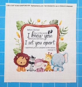 Philippians 4:13 Scripture 100% Cotton Fabric Panel Square Quilting Square N2365 - Picture 1 of 3