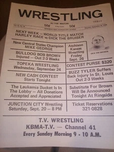 RACE dick BRUISER Brody NWA wrestling program 1980 WWF KANSAS Tyler takachino aw - Picture 1 of 19