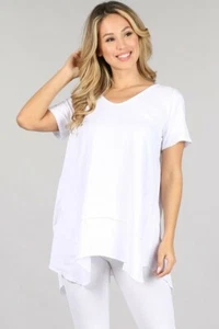 🦋 Chatoyant Basic Mineral Wash Top White Large 🦋 - Picture 1 of 4