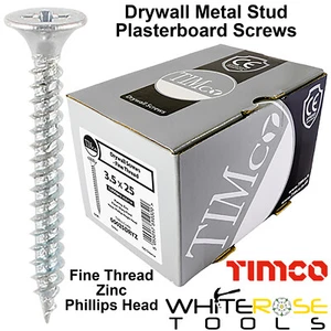TIMCO Drywall Metal Stud Plasterboard Screws Bugle Fine Thread Zinc PH2 Head - Picture 1 of 3