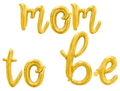 MOM TO BE Cursive Script Letter Balloon Banner - Baby Shower Party Decorations - Image 1 of 4