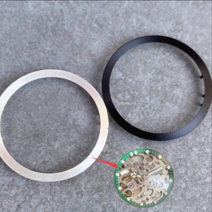 Sterile 29mm Silver Black Watch Dial Chapter Ring for NH35 NH70 NH72 movement - Picture 1 of 8