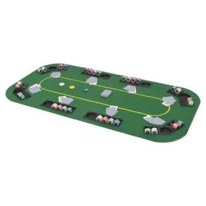vidaXL 8-Player Folding Poker Tabletop 4 Fold Rectangular Green HEE - Picture 1 of 9