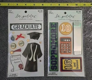 New (2 Pack) La Petites 3-D Sticker Scrap Book Arts Crafts High School Graduate - Picture 1 of 3
