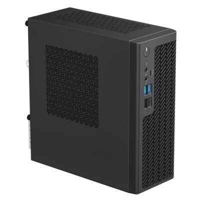 CIT 4L Ultra Slim Mini-ITX Desktop/Tower PC Case With 300W Flex 80+ PSU/Black - Image 1 of 4