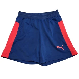 Puma Sport Shorts Blue Pink Uk Boys 7-8 Yrs W23 E891 - Picture 1 of 3
