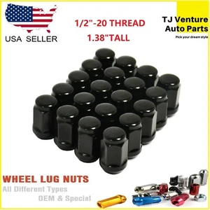 24PCS BLACK BULGE ACORN LUG NUTS 1/2"-20 CLOSED END 1.38" DODGE RAM DAKOTA - Picture 1 of 4
