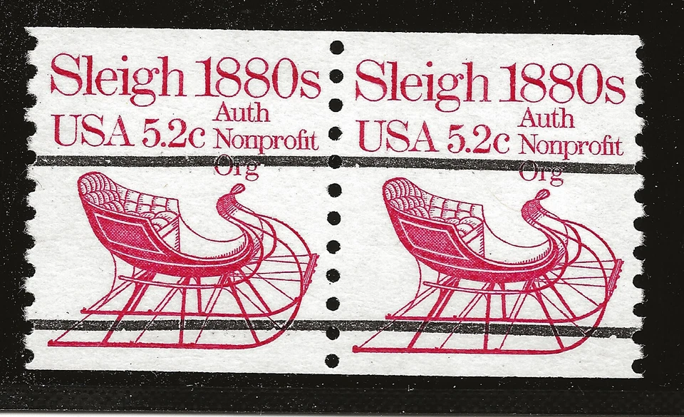 US Scott #1900a, Pair 1983 Sleigh 5.2c FVF MNH - Image 1 of 1