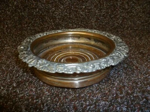 PORTABOTTIGLIE CHAMPAGNE PIATTO IN ARGENTO VITTORIANO SU RAME MAGNUM. SUPPORTO BOTTIGLIA - Foto 1 di 8