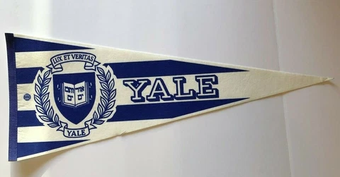 YALE UNIVERSITY BULLDOGS COLLEGE FOOTBALL 1960'S VINTAGE PENNANT MINT Cover