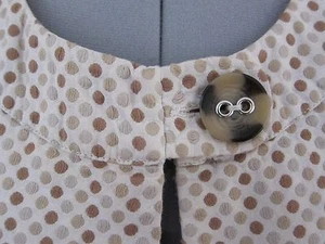 STOOSH, NORDSTROM'S, CROPPED POLKA DOT COTTON JACKET, LARGE BUTTONS - JR SMALL - Picture 1 of 8