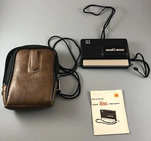 Vintage Kodak Disc 4100 Point and Shoot Black/Silver Camera Manual & Case D3.1 - Picture 1 of 10