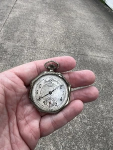 ANTIQUE WELSA ART DECO POCKET WATCH Gold Filled? Doesn’t Run But Complete - Picture 1 of 18