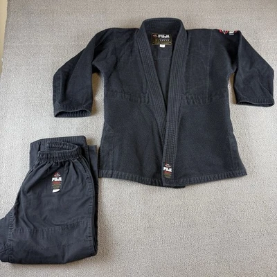 Jiujitsu Gi Kids C2 Fuji Black BJJ Combat Fighting Durable Competition Red Logo - Image 1 of 4