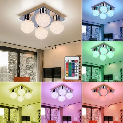 RGB LED Coprire Faretto Sfera Luce Telecomando Cucine Lampada Dimmerabile Cromo - Immagine 1 di 4