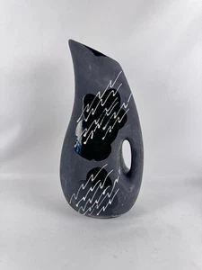 Vintage Vohann California Vase 12" MCM Schwarz Abstrakt Keramik Krug USA - Bild 1 von 6