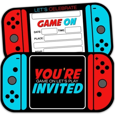 30-Pack 5x7 inch Video Games Birthday Party Invitation for Boys Envelopes - Image 1 of 4