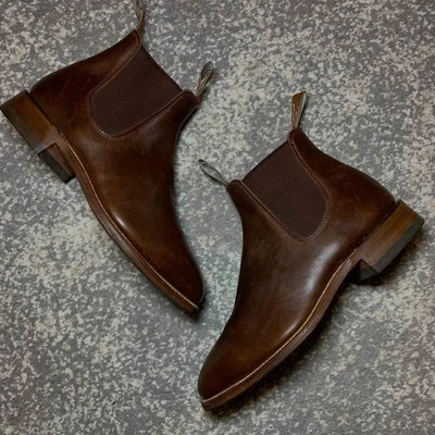 R.M. Botas Chelsea cómodas de cuero marrón Williams Craftman para hombre talla UK 6 Foto 1 de 4