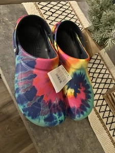 Zoccoli Crocs Tie Dye Rainbow Bistrot antiscivolo uomo taglia 11 - Foto 1 di 4