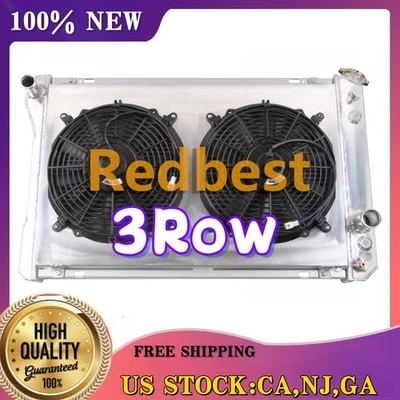 Radiador de 3 filas + cubierta + ventilador para Chevy Camaro 82-92 Trans Am V8 y Pontiac Firebird Foto 1 de 4