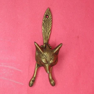 Wolf Fox Face Shape Antique Vintage Repro Door Bell Handmade Brass Door Knocker - Picture 1 of 8