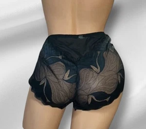Grün blau glänzend transparent Spitze Stickerei Nylon Oma Höschen Damen Neu aus altem Lagerbestand - Bild 1 von 9