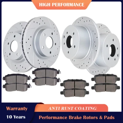 Front Rear Disc Brake Rotors Ceramic Brake Pads for 2013 - 2023 Nissan Altima - Изображение 1 из 4