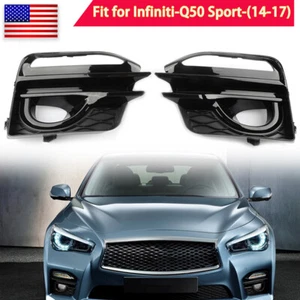Fits Infiniti Q50 Sport 2014-2017 Front Fog Light Cover Grille Trim Bezel LH+RH - Bild 1 von 8