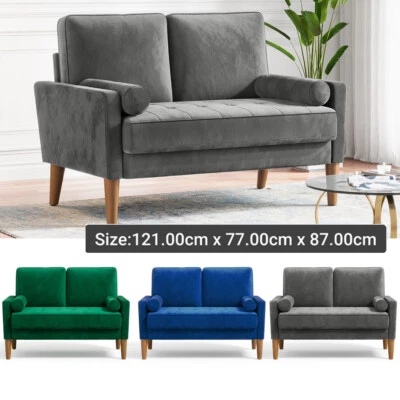 Sofa 2 Sitzer Modernes 2er Sofa mit 2 Wurfkissen für Wohnzimmer/Wohnung/Büro - Bild 1 von 4