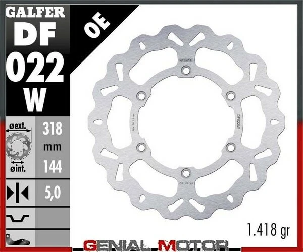 Galfer Disco Freno Anteriore Wave 318X5mm Honda Vt 1100 C2 Shadow Ace 1995>1996 Foto 1 de 1