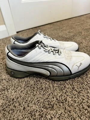 Botines de golf Puma plateados blancos zapatos para hombre talla 8 Foto 1 de 4