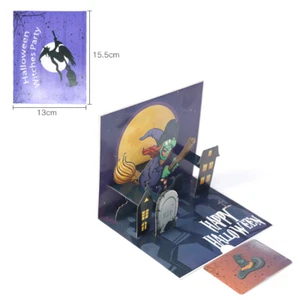 100x Biglietti Happy Halloween fatti a mano per bambini regalo casa stregata strega carte spettrali - Foto 1 di 6