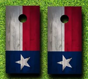 CH321 Texas Flag Cornhole Board Wrap LAMINATED Wraps Decals Vinyl Sticker - Picture 1 of 1