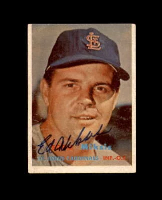 Eddie Miksis Signed 1957 Topps St. Louis Cardinals Autograph - Image 1 of 2