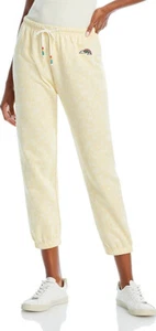 AQUA Women's Bandana Print Rainbow Patch Pants, Yellow, Xl - Picture 1 of 1