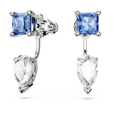 Swarovski Mesmera Earring Jackets Mixed Cuts, Detachable, Blue, Rhodium Plated - Image 1 of 4