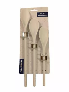 PACK OF 3 STIRRING SPOONS MIXING ,COOKING BAKING KITCHEN UTENSILS TOOLS white - Picture 1 of 2