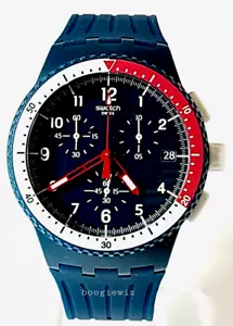 SWATCH, SWISS MADE, EL COMANDANTE, MEN'S CHRONOGRAPH WATCH,  SUSN405, NEW IN BOX - Picture 1 of 7