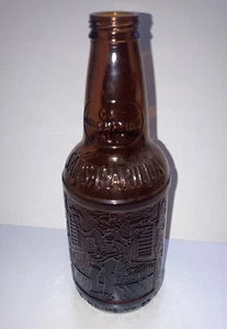 Vintage Sarsaparilla Amber Brown Glass Bottle Sioux City Cowboy Saloon Embossed - Picture 1 of 5