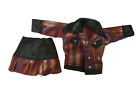 1x Doll's Clothing 2 Piece Set Faux Leather Mini Skirt And Jacket Free Uk P&p