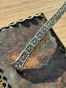 Antique 14k White Gold Filled ladies ArtDeco Sentinel Filigree Watch Bracelet - Picture 1 of 5