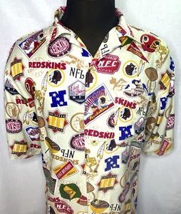 NFL Washington Redskins Shirt Tan Large Camp All Over Logo Print Football NFC - Bild 1 von 15