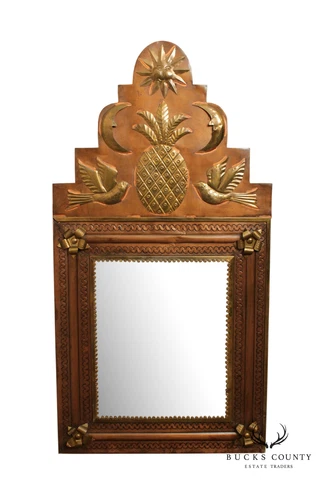 Large Vintage Mexican Folk Art Wall Mirror Cover
