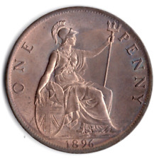 1896 Queen Victoria One Penny, Bronze 9.45g 30.8mm. Uncirculated.