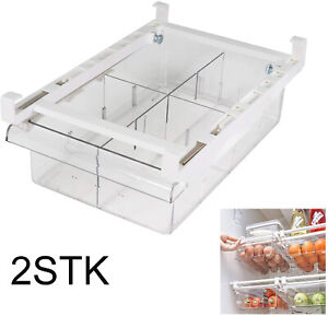 2X Kühlschrank Organizer Schublade Aufbewahrungsbox Fridge Ordnungssystem 4 Fäch