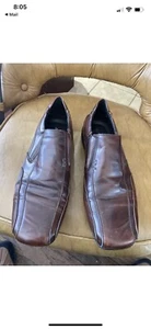Apt.9 Brown Leather Slip On Shoes/loafers Size 12 - Picture 1 of 7