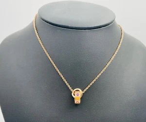 "Collar Bulgari de turmalina sorbete romano BVLGARI oro rosa de 18 quilates 17,5"" largo patrimonio" - Imagen 1 de 6