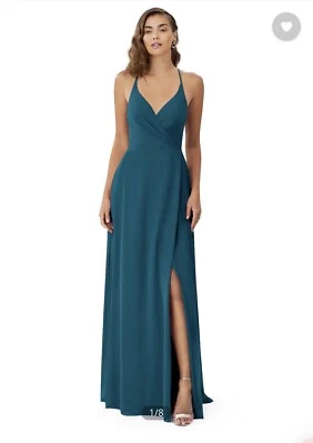Azazie blue bridesmaid dress - Image 1 of 4