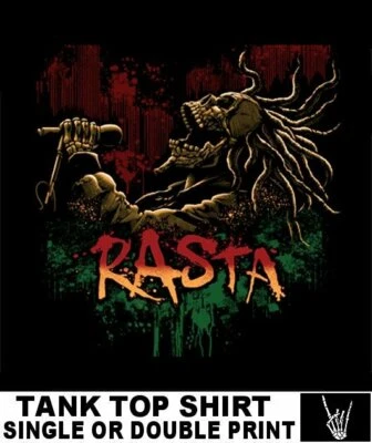 RASTA RASTAFARI JAMAICA JAMAICANA MÚSICA REGGAE RASTAS ROCK ROLL CAMISETA SIN MANGAS 15 Foto 1 de 4