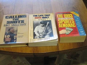 LOT 3 SPORTS BOOKS BABE RUTH MIKE SINGLETARY 1993 ALMANAC CALLING THE SHOTS LIFE - Picture 1 of 8